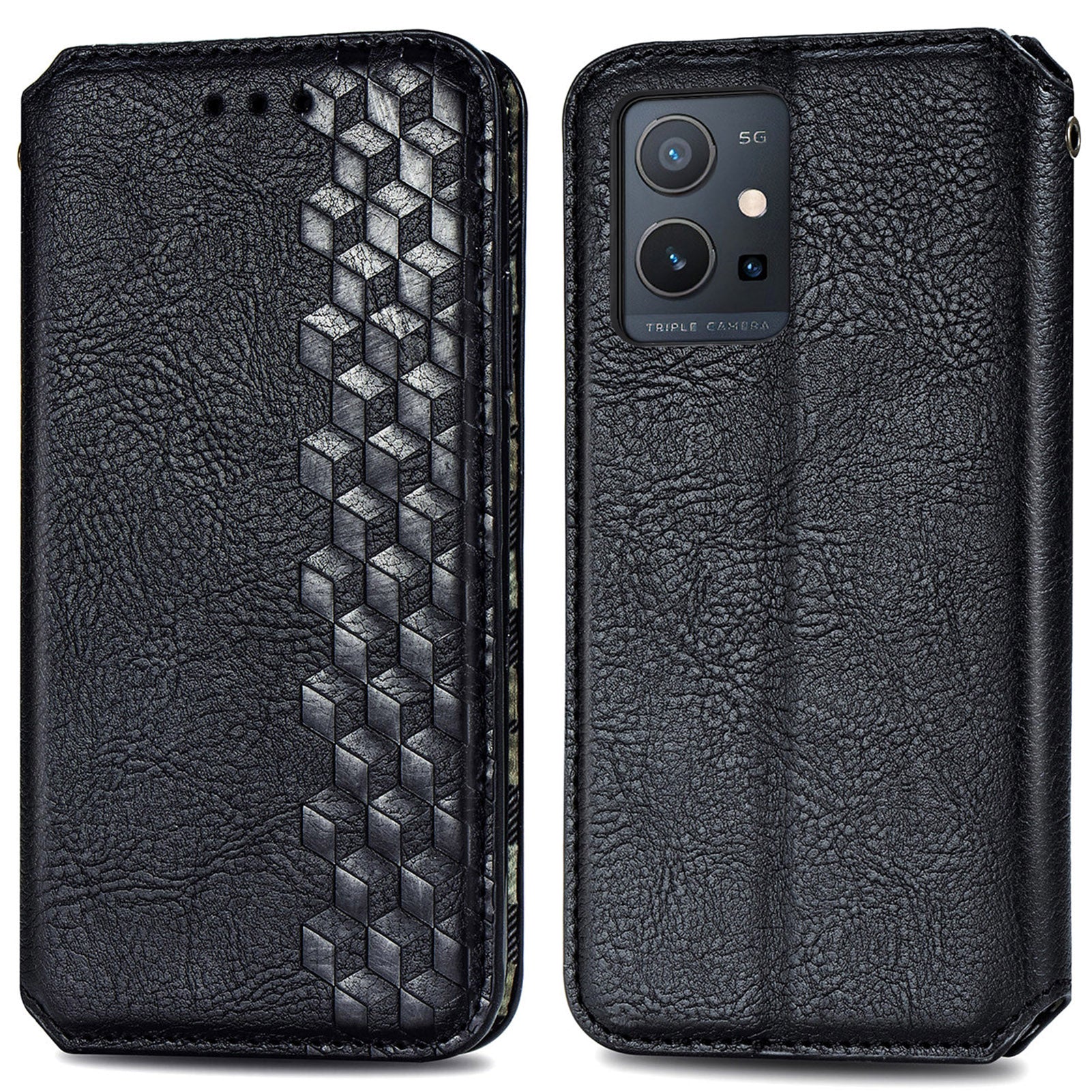 For vivo Y55s (2023) 5G Y55 5G Imprinting Rhombus Magnetic Auto-Absorbed Flip Leather Phone Protective Case Stand Wallet Cover For vivo Y55s (2023) 5G Y55 5G Imprinting Rhombus Magnetic Auto-Absorbed Flip Leather Phone Protective Case Stand Wallet Cover